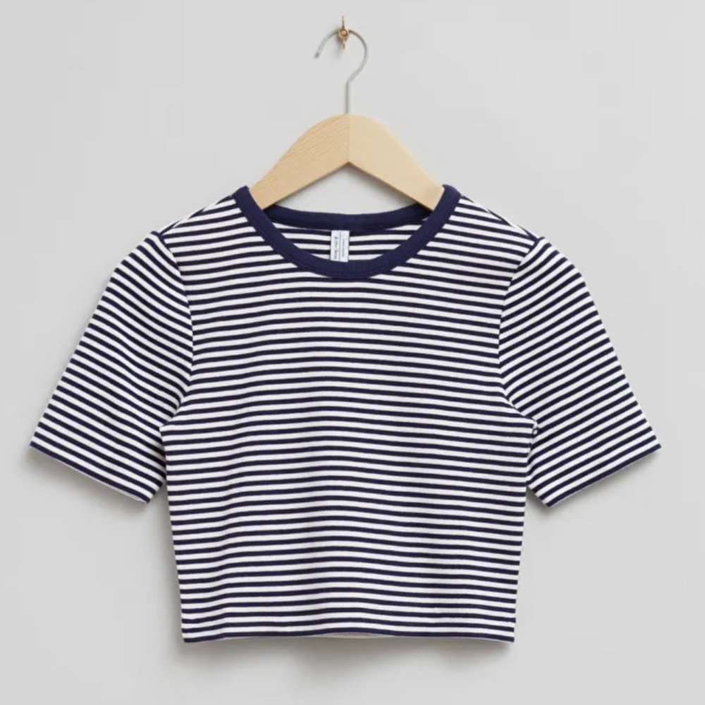 NWT & Other Stories Cropped Striped Tee